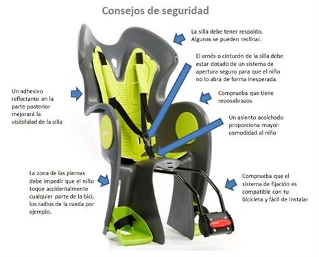 sillas para niños en bicicleta