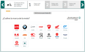 Comparando resultados de seguros de motos con el tarifiicador de Peris Correduría de Seguros